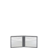 Checkered Texture Slim Bill Fold (ID) Stainless Steel Wallet - RFID