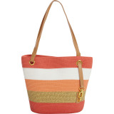 Paper Straw Lurex Stripe Small Tote