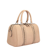 Faux Leather Medium Satchel Shoulder Bag