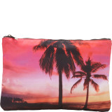 Sunset By The Beach Scene Top Zip Clutch