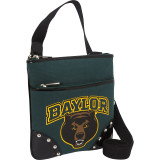 Baylor University Bear Canvas Cross-Body Bag with Studded Patent Leather Trim