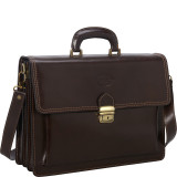 Italian Leather Computer Brief and Messenger Bag