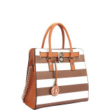 Large Saffiano Leather Tote with Chain Shoulder Strap
