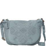 Washed Flap Crossbody with Embroidery