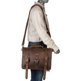 16" Large Full Leather Briefcase & Backpack