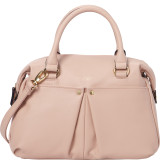 Pretty Pleats Smooth Leather Satchel