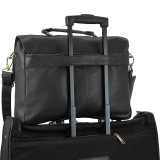 Genuine Leather Double Gusset Briefcase With Laptop Sleeve