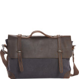 Casual Style Cowhide Leather Cotton Canvas Messenger Bag