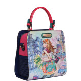 Tulip Girl Print Structure Handbag