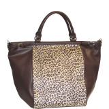 Cheetah Print Top Zip Tote