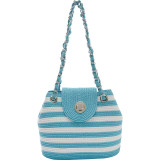 Paper Straw Stripe Mini Shoulder Bag