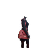 Gold-Tone Round Zipper Bottom Satchel