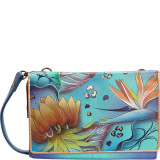 Hand Painted Convertible Organizer Wristlet Clutch
