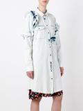 ruffled detail denim shirt