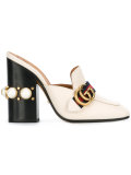 gold buckle mules