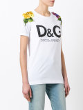 logo floral embroidered T-shirt