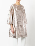 metallic cropped sleeve coat