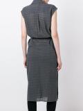 checked wrap dress