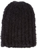cashmere ribbed beanie 