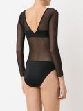 v-neck tulle panel body