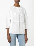 collarless textured jacket