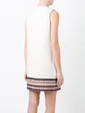 embroidered hem shift dress
