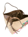 woven embroidered tote