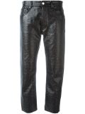 textured cropped trousers