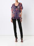 ruffled floral blouse