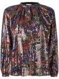 floral metallic buttoned blouse