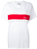 frill detail striped T-shirt