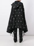 oversized floral jacquard parka