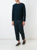 textured crew neck jumper