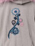 fur hooded appliqué detail cardigan