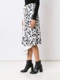 asymmetric vine print skirt