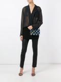 ribbed hem pinstripe shirt