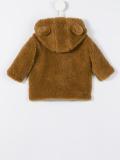 hooded faux fur jacket