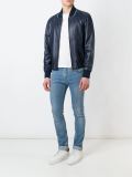 zipped leather jacket