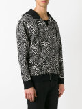 zabra print hooded sweatshirt