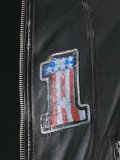 distressed logo jacket