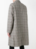 checked double-breasted coat