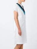 人字纹饰领直筒连衣裙