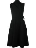 sleeveless belted dress