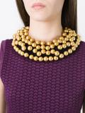 oversized pearls motif necklace