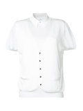 shortsleeved buttoned knitted blouse