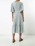 belted floral print dress 