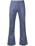 contrast pockets bootcut jeans