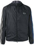 striped detailing raincoat