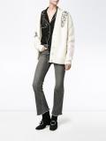 oversized patch applique cardigan