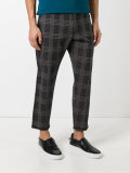 woven check trousers 